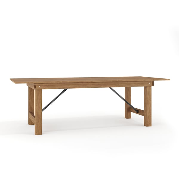 Flash Furniture Rectangle FarmTable, Antique, Rustic, Foldng, 96"x40", Wood, Wood Grain XA-F-96X40-GG - main
